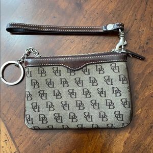 Dooney Bourke zip wristlet w attached key fob